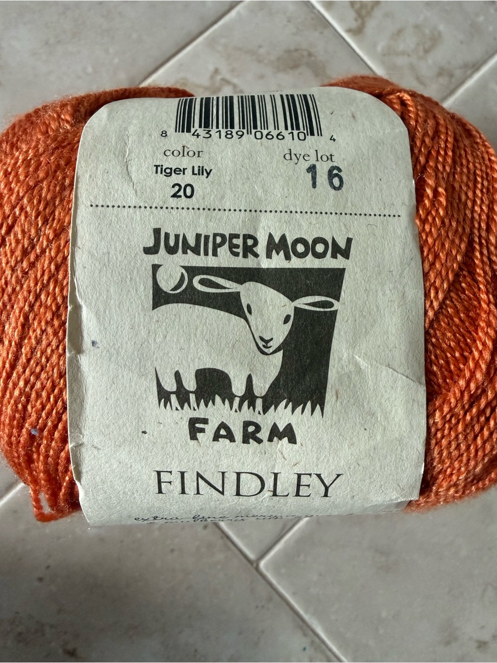 Juniper Moon Farm Findley Wool/Silk Yarn - Tiger Lily Orange